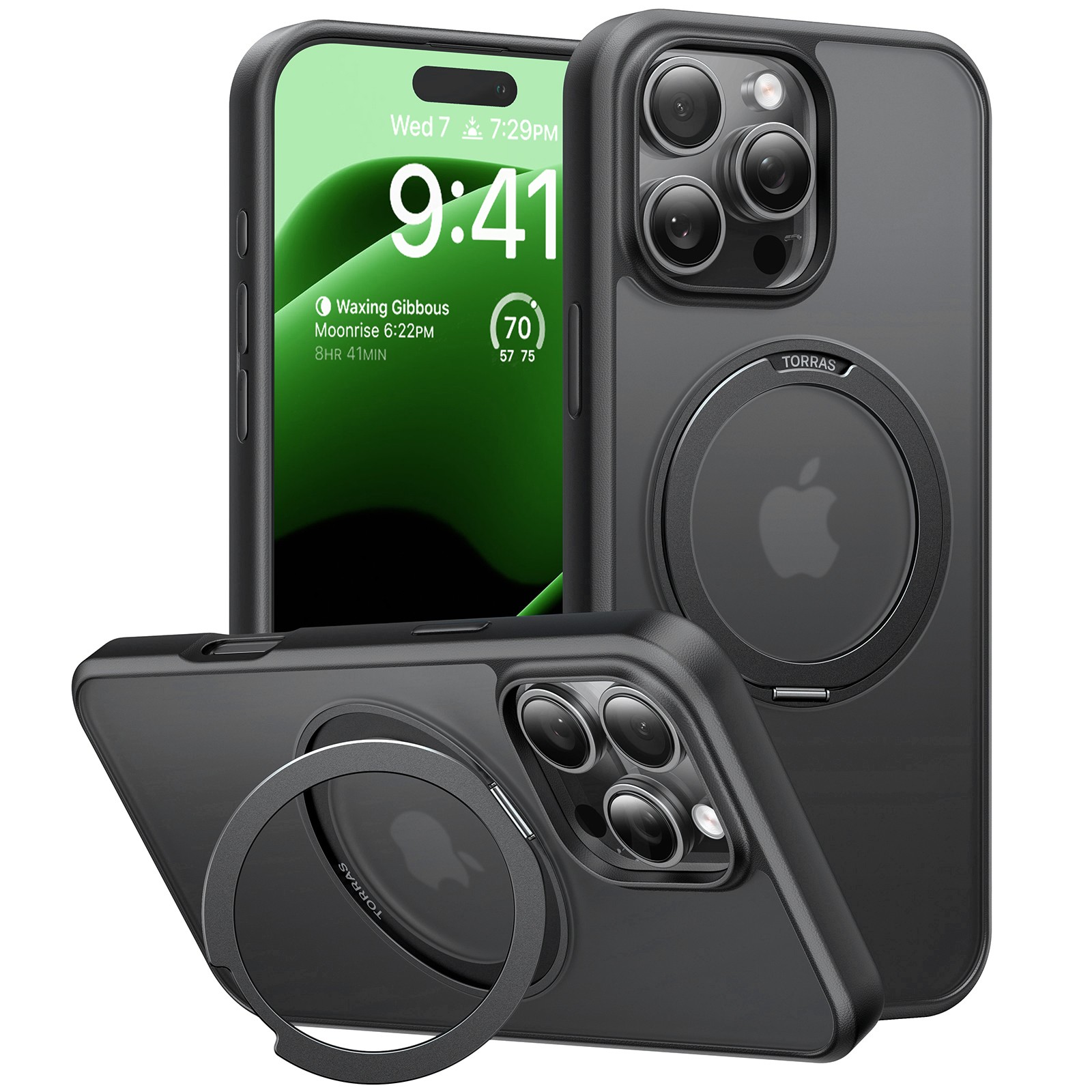 Prémium tok Torras "Ostand Pro" iPhone 16 Pro készülékekhez - fekete