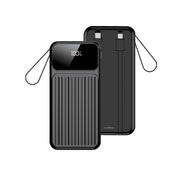 Powerbank Maxlife MXPB-06 beépített USB-C és Lightning kábellel, 10000mAh kapacitással és gyors 22.5W töltéssel - fekete