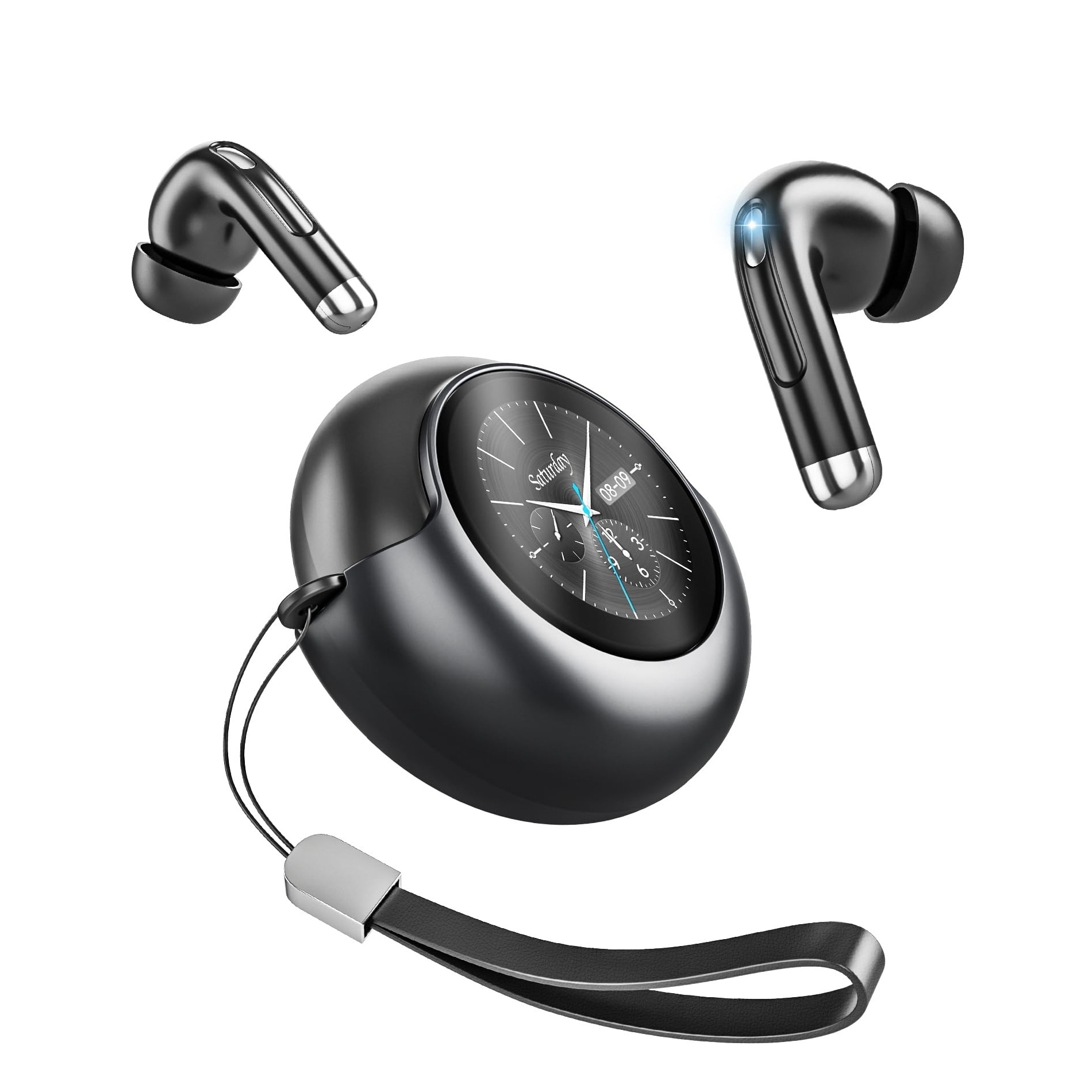 AudioSphere 3 Pro - Prémium Bluetooth 5.4 fejhallgató intelligens LED kijelzővel, zajszűréssel és hosszú üzemidővel - titanium grey