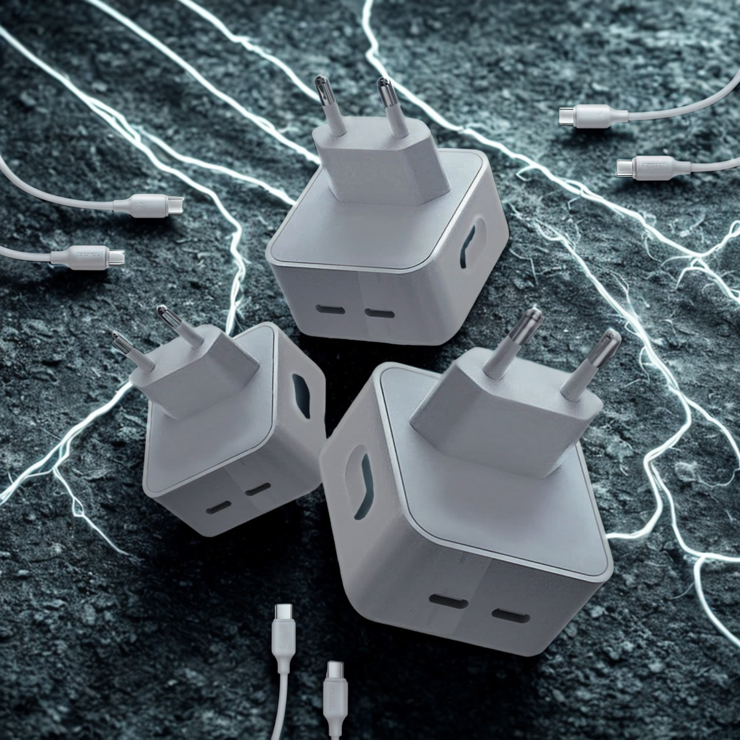 PlugWise 3-Pack – Hármas erő a gyors és kompakt töltéshez + USB-C kábelek