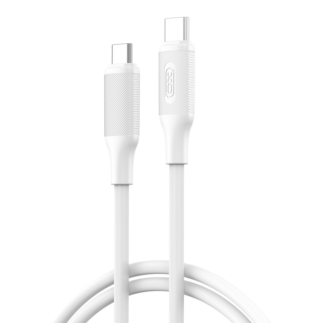 XO USB-C – USB-C kábel – 60W PD 3.0 töltéssel és adatátvitellel – 1 m – fehér