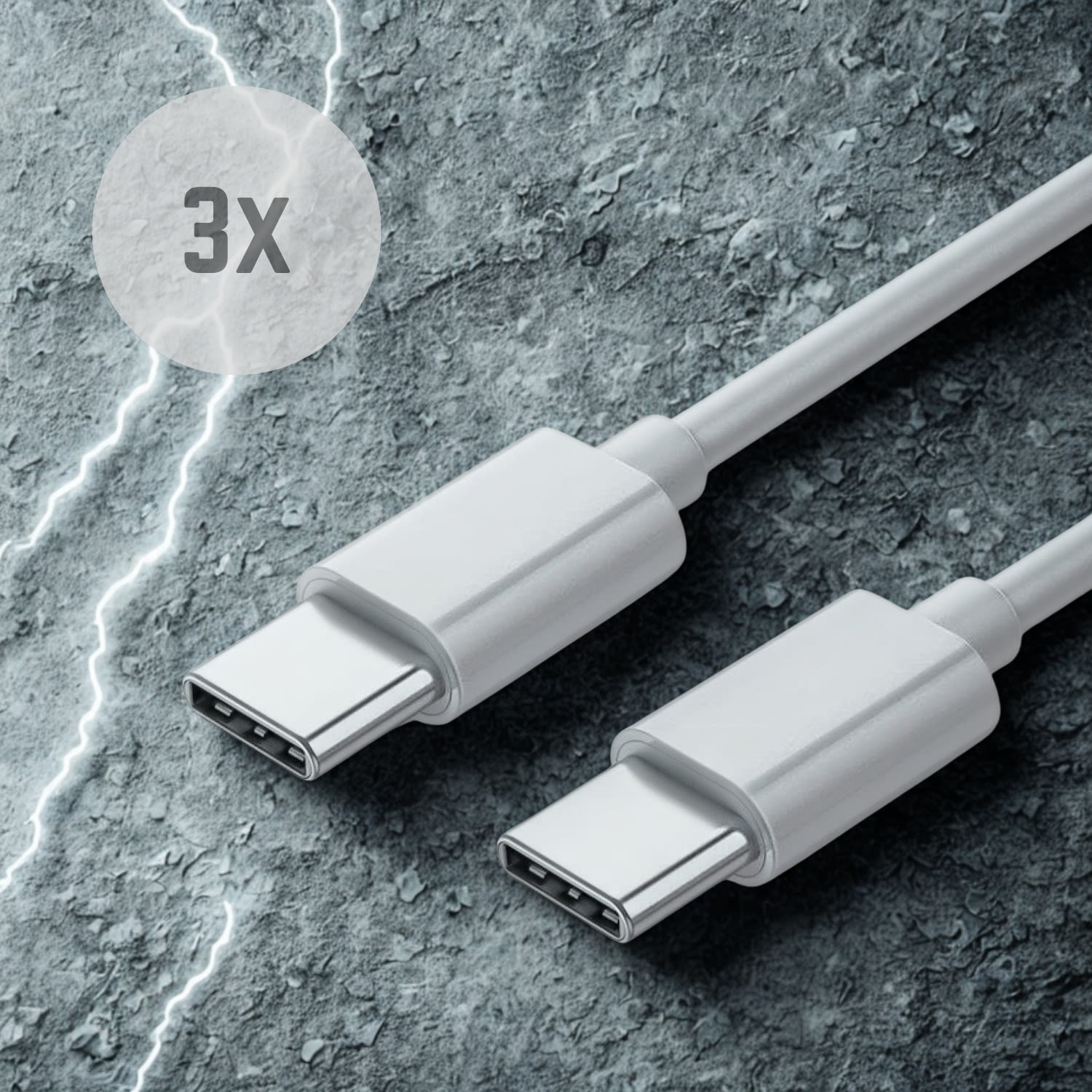Univerzális USB-C 3 darabos csomag – Kivételesen strapabíró 60 W-os kábelek, QC és PD gyorstöltési szabványokkal
