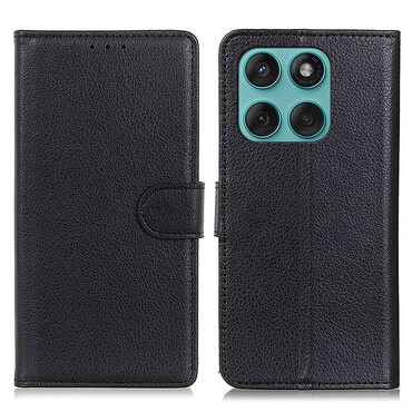 Nyitható tok "Litchi" Motorola Edge 60 / Edge 60 Fusion készülékekhez - fekete Nyitható tok "Litchi" Motorola Edge 60 / Edge 60 Fusion készülékekhez - fekete