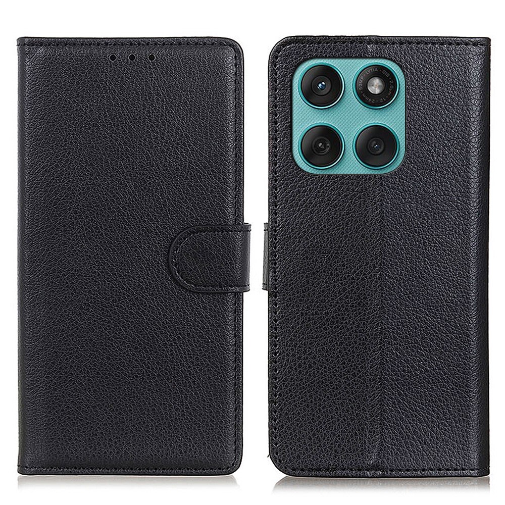 Nyitható tok "Litchi" Motorola Edge 60 / Edge 60 Fusion készülékekhez - fekete