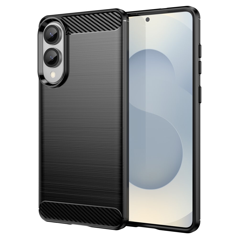 TPU gél tok "Brushed Carbon" Samsung Galaxy S25 Edge készülékekhez - fekete