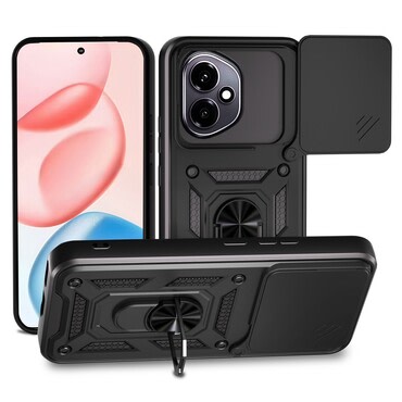 Strapabíró tok "MaX-Armor" gyűrűvel, fém lappal és hátsó kamera védelemmel Honor 400 készülékekhez - army black Strapabíró tok "MaX-Armor" gyűrűvel, fém lappal és hátsó kamera védelemmel Honor 400 készülékekhez - army black