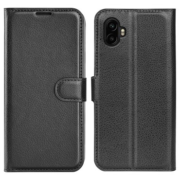 Nyitható tok "Litchi" Samsung Galaxy Xcover 7 Pro készülékekhez - fekete Nyitható tok "Litchi" Samsung Galaxy Xcover 7 Pro készülékekhez - fekete