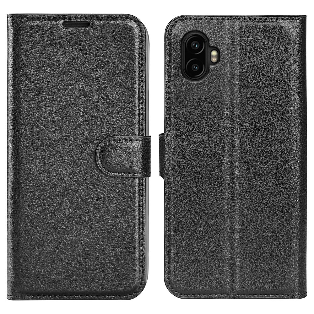 Nyitható tok "Litchi" Samsung Galaxy Xcover 7 Pro készülékekhez - fekete