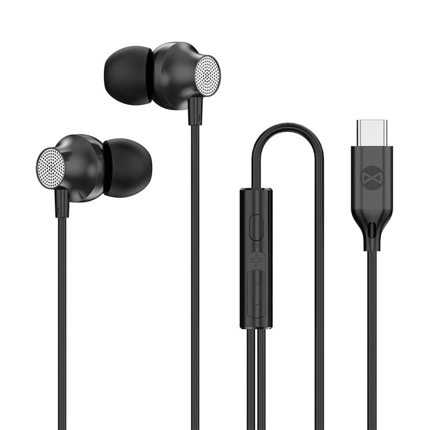 In-Ear fülhallgató Forever "EP-02" USB-C csatlakozóval - fekete