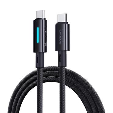 Baseus "Lit" USB-C – USB-C töltő- és adatkábel – PD és QC támogatással, 100W – 1 m – fekete Baseus "Lit" USB-C – USB-C töltő- és adatkábel – PD és QC támogatással, 100W – 1 m – fekete