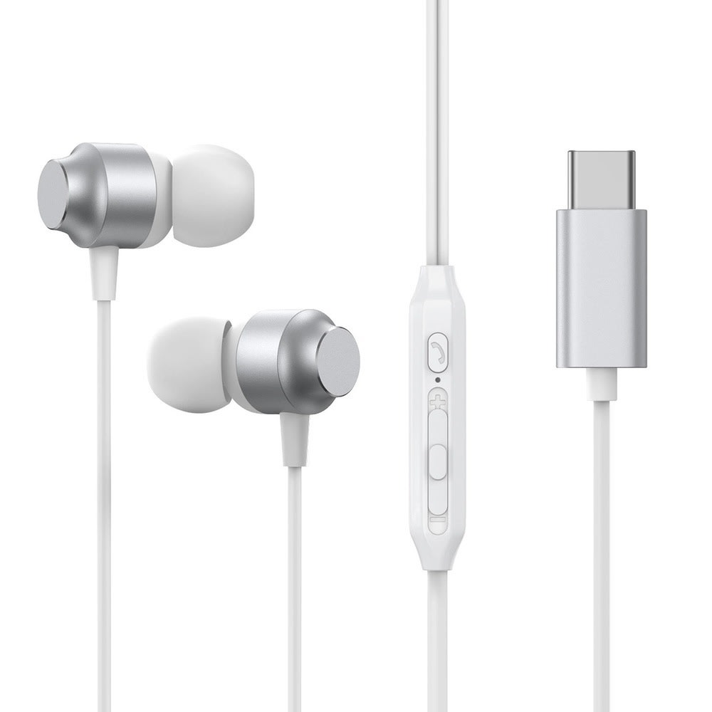 Joyroom JR-EC06 fülhallgató – USB-C csatlakozóval, Hi-Fi hangzással és fémházas kivitelben – 1,2 m – ezüst