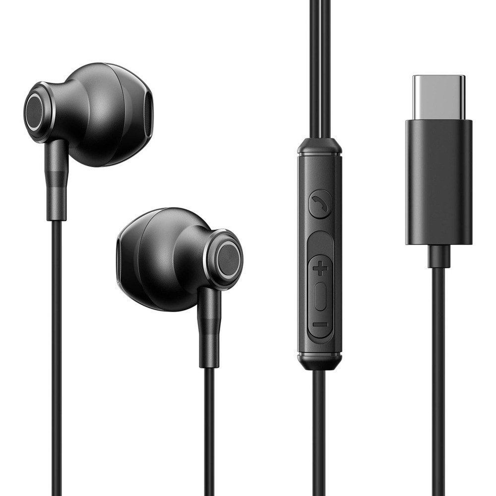 Joyroom JR-EC07 fülhallgató – USB-C csatlakozóval, mikrofonnal és kábeles vezérléssel – 1,2 m – fekete