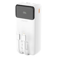 Dudao K15MAX 30 000 mAh power bank – beépített kábelekkel és gyorstöltéssel (PD) – fehér