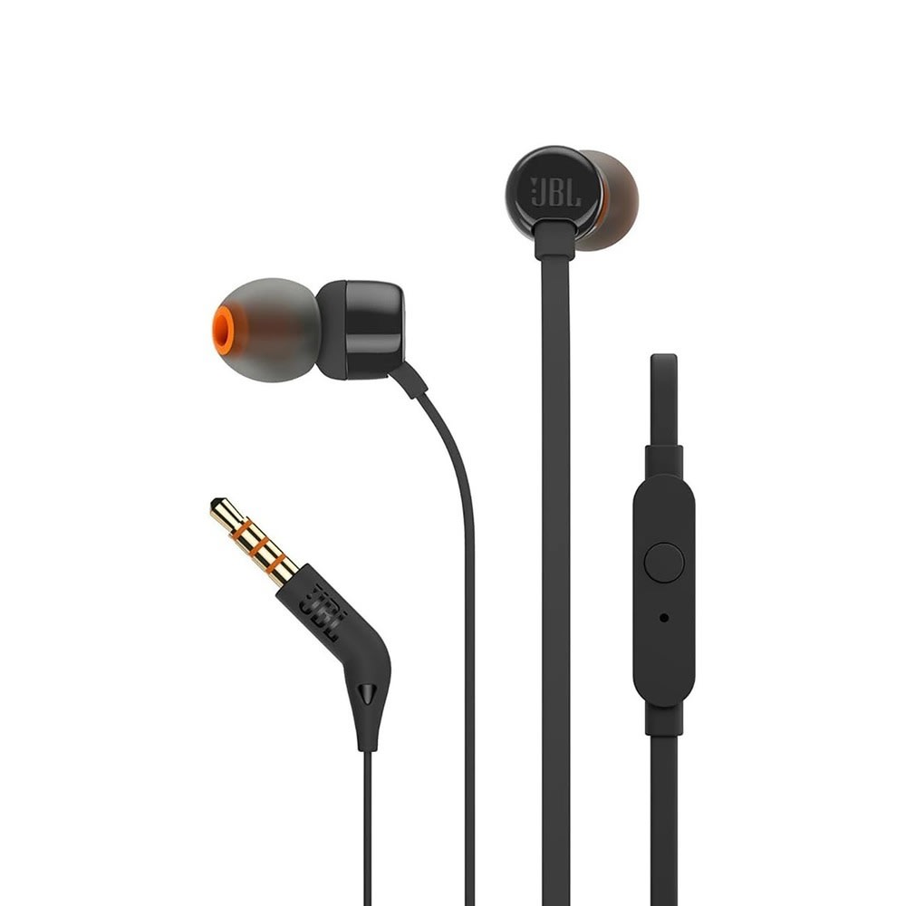 JBL Tune 110 fülhallgató – 9 mm-es hangszórókkal, mikrofonnal és kábeles vezérléssel – 1,2 m – fekete