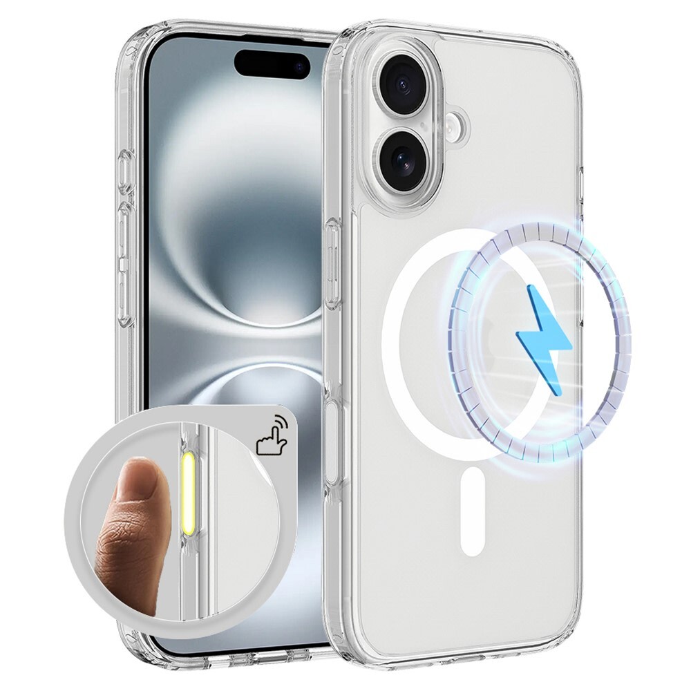 „MagClear” tok kameravezérlő gombbal – iPhone 16 Plus készülékhez – átlátszó