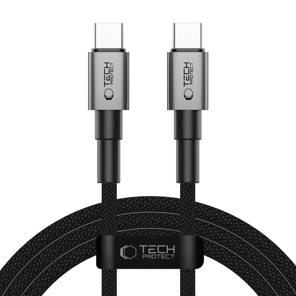 Tech-Protect "UltraBoost DNA" USB-C – USB-C kábel – 100W PD töltés, 5A, 480 Mbps adatátvitel – 2 m – szürke