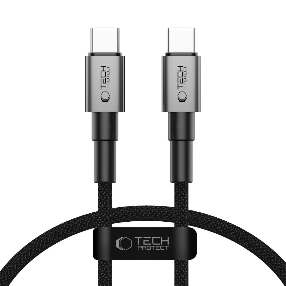Tech-Protect "UltraBoost DNA" USB-C – USB-C kábel – 100W PD töltés, 5A, 480 Mbps adatátvitel – 0,25 m – szürke