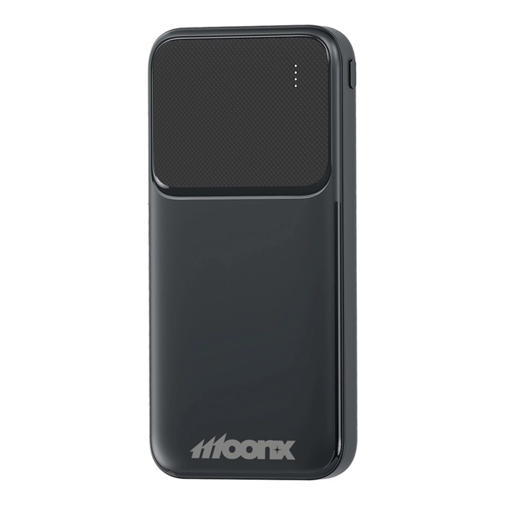Power bank MOONX "MP01" 10000 mAh 20W, egy USB-C és két USB-A kimenettel – fekete