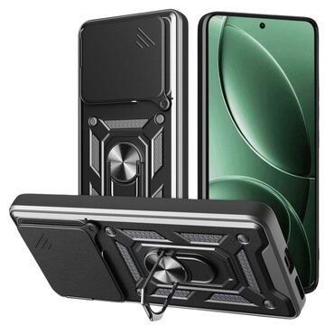 Strapabíró tok "MaX-Armor" gyűrűvel, fém lappal és hátsó kamera védelemmel Xiaomi Poco F7 Pro készülékekhez - army black
