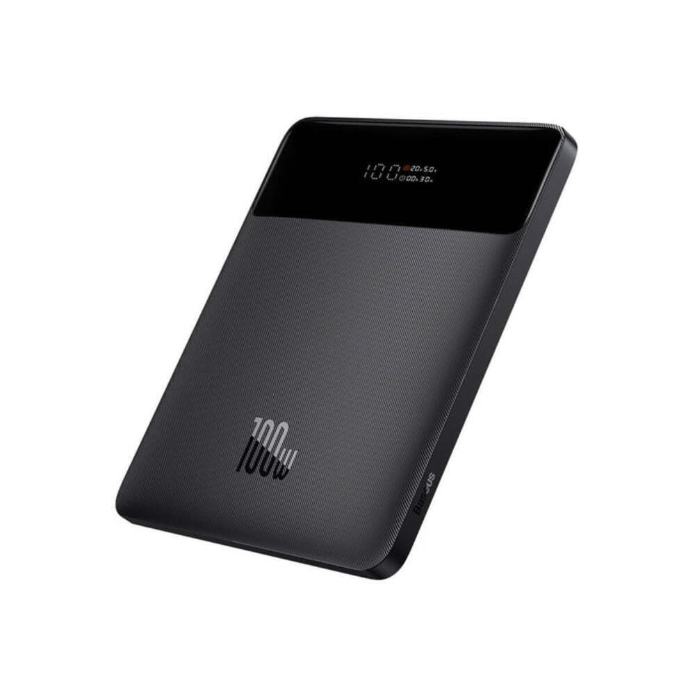 Power bank Baseus "Blade-01" ultravékony külső akkumulátor 2×USB-A és 2×USB-C kimenettel, gyorstöltéssel, 100W teljesítménnyel – 20000 mAh – fekete