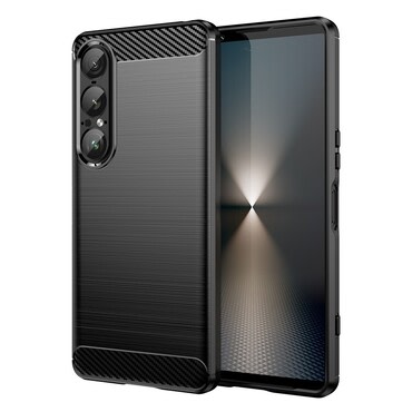 TPU gél tok "Brushed Carbon" Sony Xperia 1 VII készülékekhez - fekete