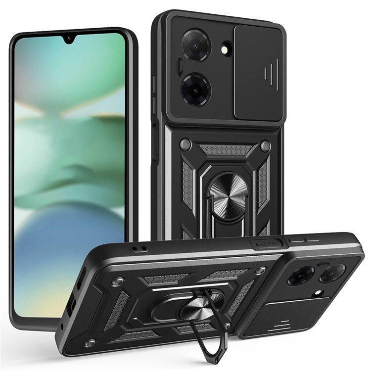 Strapabíró tok "MaX-Armor" gyűrűvel, fém lappal és hátsó kamera védelemmel Xiaomi Redmi A5 készülékekhez - army black