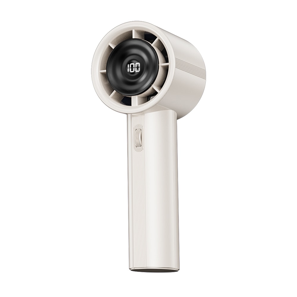 Prémium hordozható ventilátor Techsuit "Handheld Mini Fan" LED kijelzővel és állítható sebességfokozattal – fehér