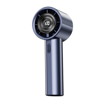 Prémium hordozható ventilátor Techsuit "Handheld Mini Fan" LED kijelzővel és állítható sebességfokozattal – kék