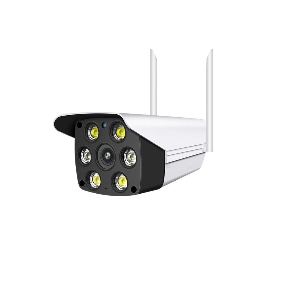 Kültéri biztonsági kamera Techsuit "K6" 1080P felbontással, mozgásérzékeléssel, kétirányú hangkommunikációval, riasztási értesítéssel és IP66 védelemmel – fehér