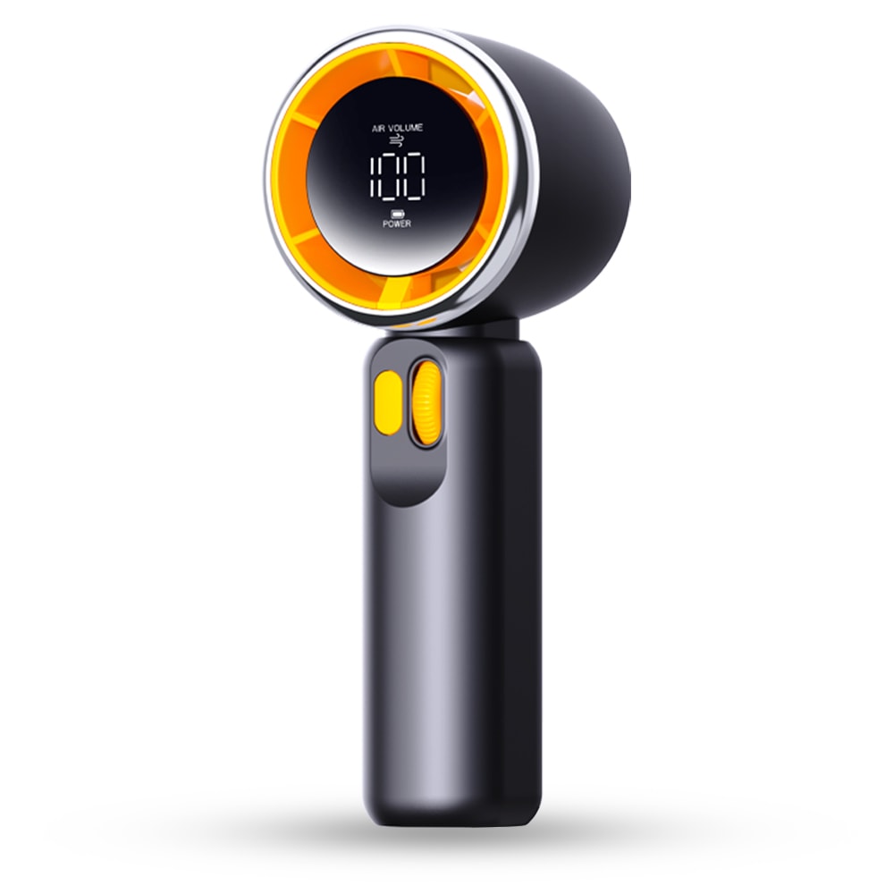 Techsuit "Portable Mini Fan" prémium hordozható mini ventilátor LED-kijelzővel és 100 sebességfokozattal – fekete