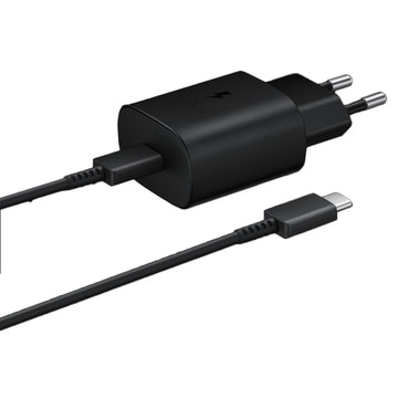 Eredeti Samsung fali töltő USB-C bemenettel EP-TA800B 25W és USB-C–USB-C kábellel – fekete (bulk)