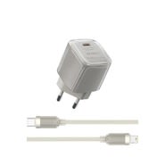 Fali töltő WIWU "Jello" USB-C kimenettel, GaN 30W és mellékelt USB-C–Lightning kábellel – bézs Fali töltő WIWU "Jello" USB-C kimenettel, GaN 30W és mellékelt USB-C–Lightning kábellel – bézs