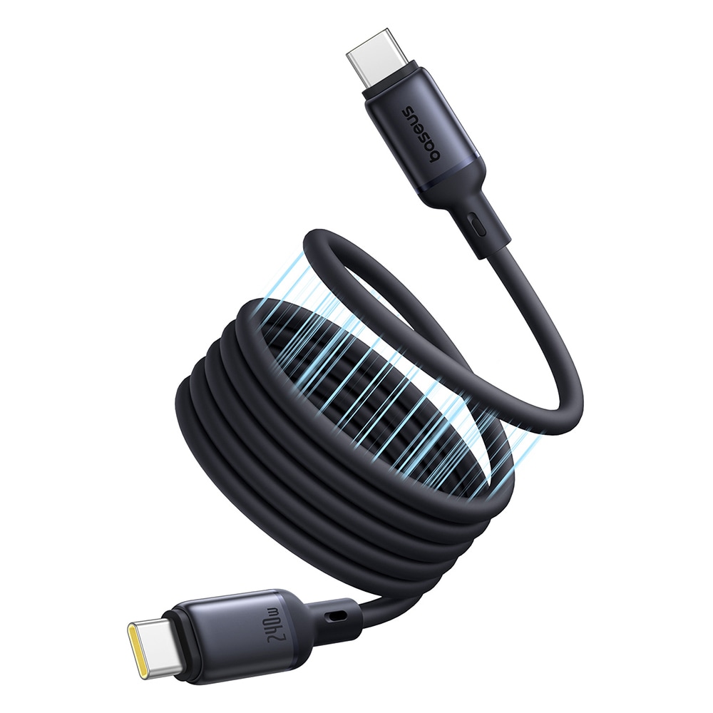 Töltőkábel és adatkábel Baseus "Tungsten Gold" USB-C - USB-C kábel mágneses összecsatolással 240W - 1m - fekete