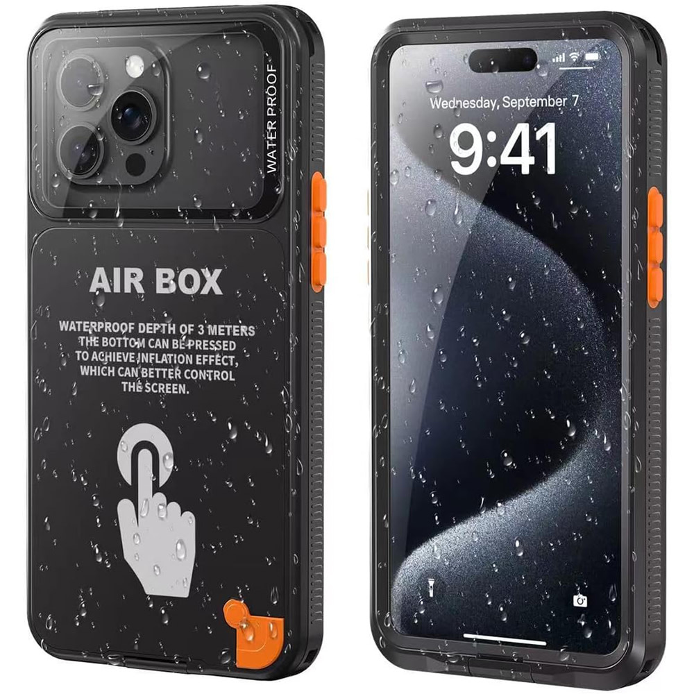 Vízálló tok Shellbox "AirBox", IP68 szabvánnyal, akár 2 m mélységig történő merüléshez – 6.7 – fekete