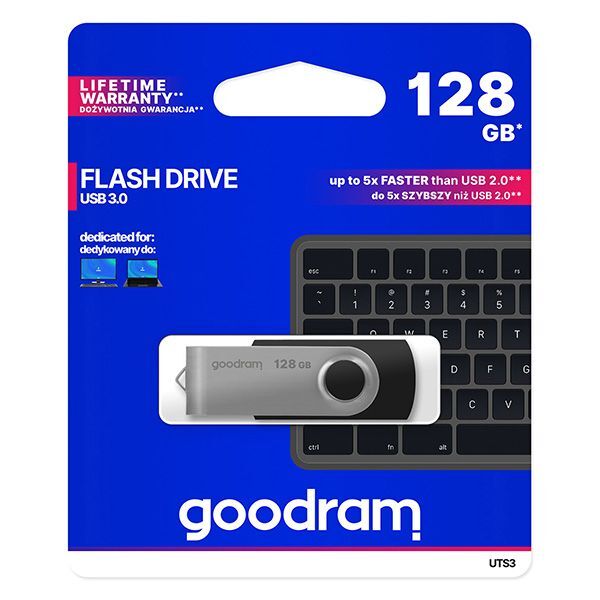 USB 3.2 kulcs Goodram Pendrive UTS3 128GB – fekete