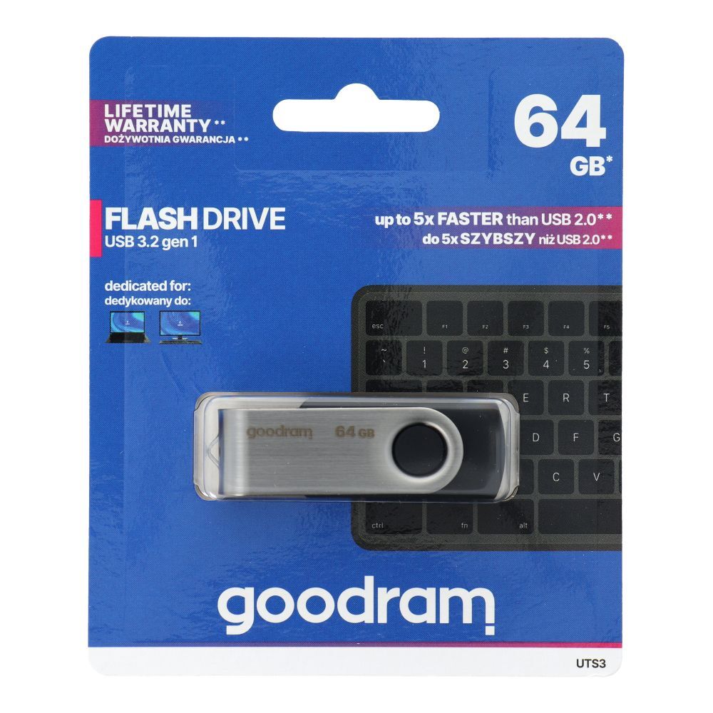 USB 3.2 kulcs Goodram Pendrive UTS3 64GB – fekete