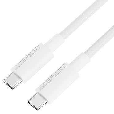 Fonott 60W USB-C kábel Acefast C18-03 gyors töltéshez - 1.2 m - fehér Fonott 60W USB-C kábel Acefast C18-03 gyors töltéshez - 1.2 m - fehér
