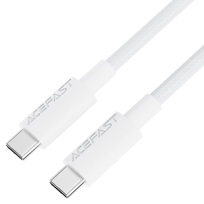 Fonott 60W USB-C kábel Acefast C18-03 gyors töltéshez - 1.2 m - fehér