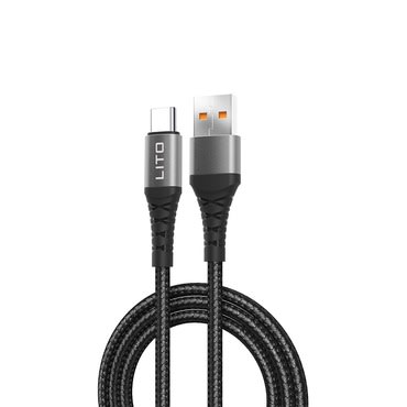 USB-A–USB-C töltő- és adatkábel Lito "LD08T" gyorstöltéssel – 2m – fekete USB-A–USB-C töltő- és adatkábel Lito "LD08T" gyorstöltéssel – 2m – fekete