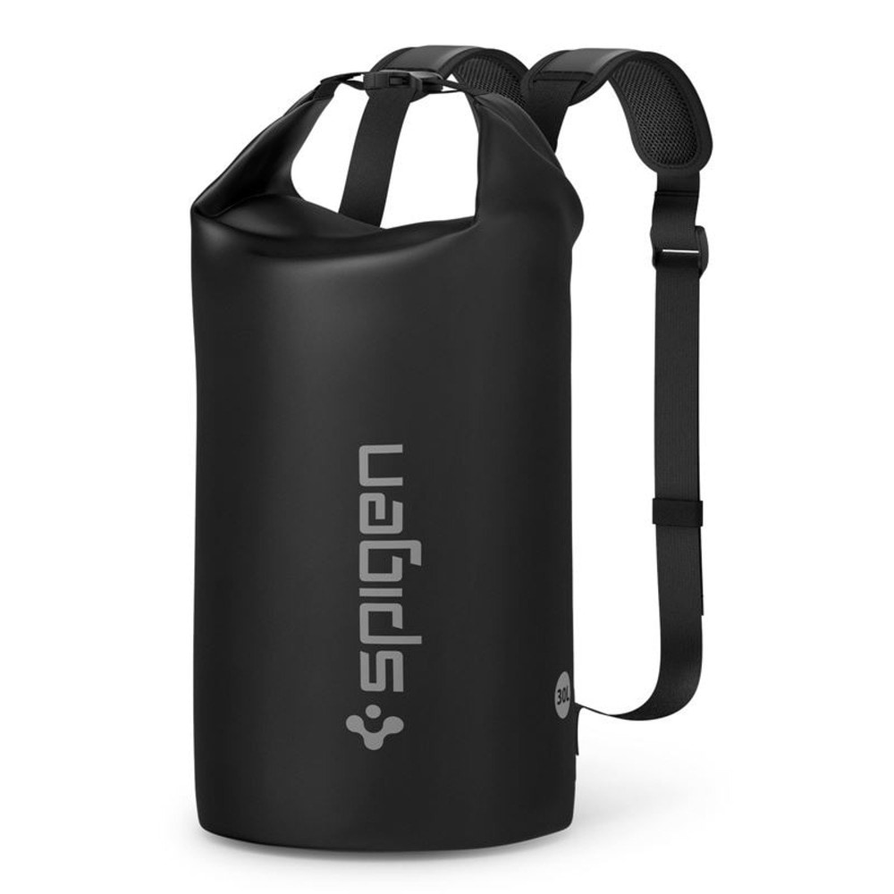 Univerzális vízálló táska Spigen "Aqua Shield A631" (30 L) IPX6 tanúsítvánnyal és állítható pántokkal – fekete