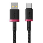USB-USB-C töltő- és adatkábel Baseus Dura Series - 60W, 480Mbps - 1 m - piros/fekete
