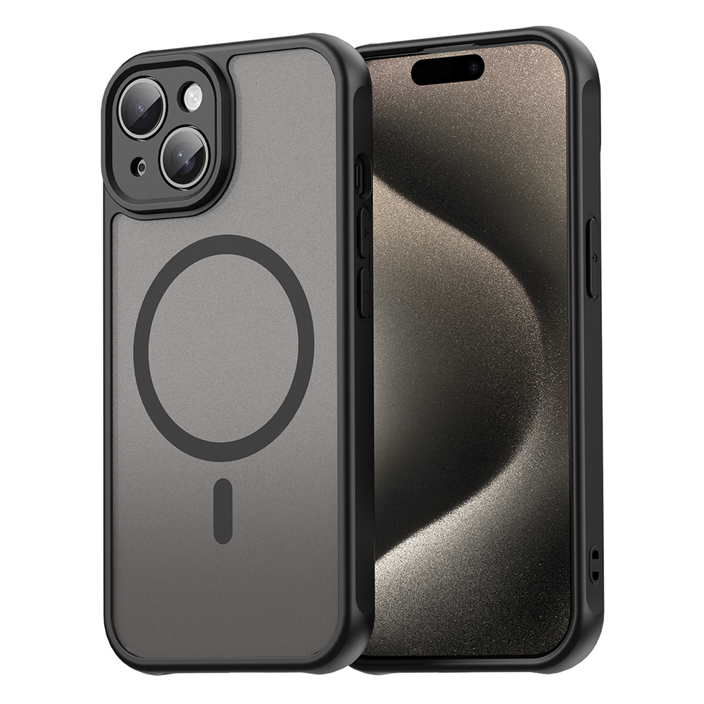 Hibrid tok "HaloFrost II MagSafe" iPhone 15 Plus készülékekhez - black