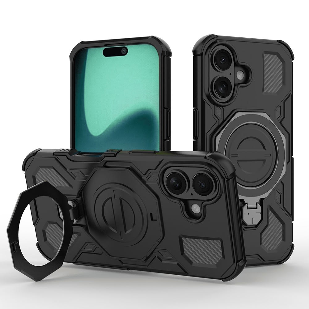 Hibrid tok "Carbon Shield Pro" iPhone 16 készülékekhez - black