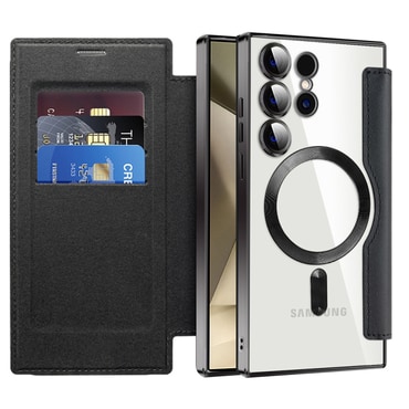 Nyitható tok "SmartMag Book" MagSafe technológiával és RFID pénztárcával Samsung Galaxy S24 Ultra készülékekhez - black