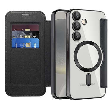 Nyitható tok "SmartMag Book" MagSafe technológiával és RFID pénztárcával Samsung Galaxy S24 Plus készülékekhez - black