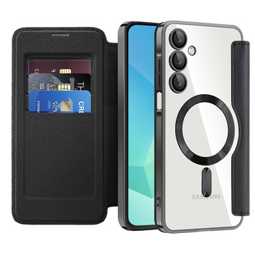 Nyitható tok "SmartMag Book" MagSafe technológiával és RFID pénztárcával Samsung Galaxy Galaxy A16 4G / A16 5G készülékekhez - black