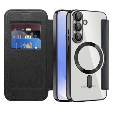 Nyitható tok "SmartMag Book" MagSafe technológiával és RFID pénztárcával Samsung Galaxy S25 Plus készülékekhez - black Nyitható tok "SmartMag Book" MagSafe technológiával és RFID pénztárcával Samsung Galaxy S25 Plus készülékekhez - black