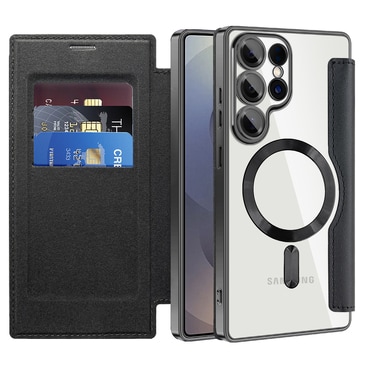 Nyitható tok "SmartMag Book" MagSafe technológiával és RFID pénztárcával Samsung Galaxy S25 Ultra készülékekhez - black