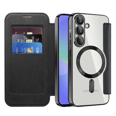 Nyitható tok "SmartMag Book" MagSafe technológiával és RFID pénztárcával Samsung Galaxy A36 készülékekhez - black