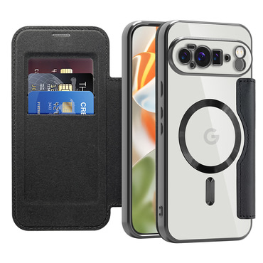 Nyitható tok "SmartMag Book" MagSafe technológiával és RFID pénztárcával Google Pixel 10 Pro XL készülékekhez - black